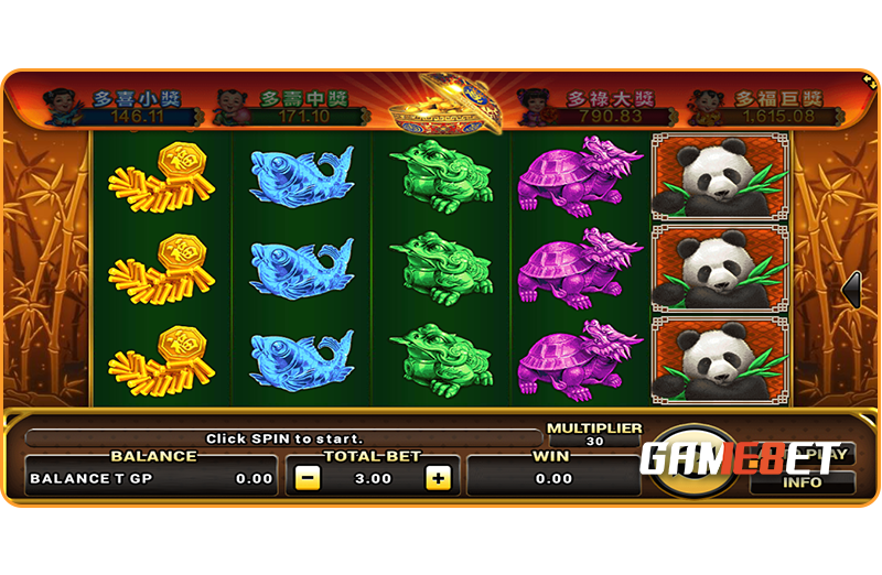 สล็อต Lucky Panda เกมสล็อต 5 รีล ที่มาพร้อม 1024 วิธีทำเงิน